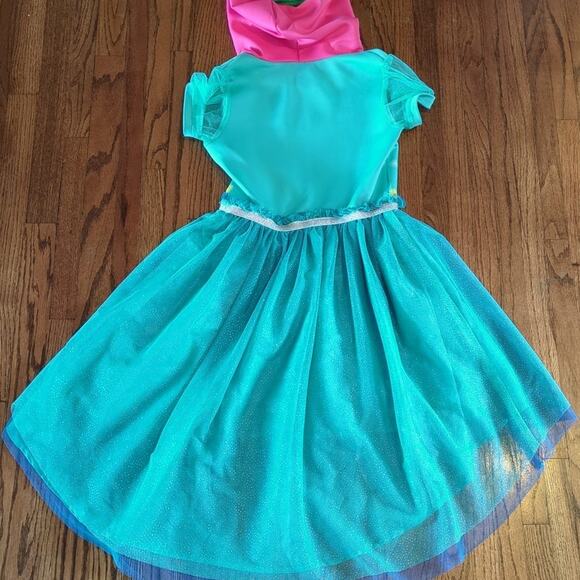 Girls Dreamworks Trolls Hi/Low Hooded Dress/Costume Lined Turquoise Size M 7/8 - Picture 8 of 11